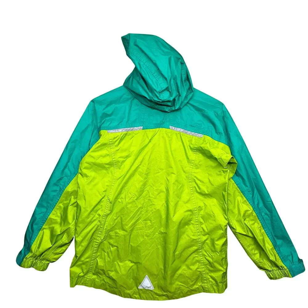 LL Bean 286124 Trail Model Rain Jacket Colorblock Boys Youth Large Waterproof